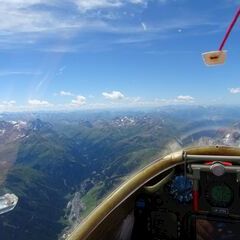 Flugwegposition um 11:46:28: Aufgenommen in der Nähe von Gemeinde Pettneu am Arlberg, Österreich in 3552 Meter